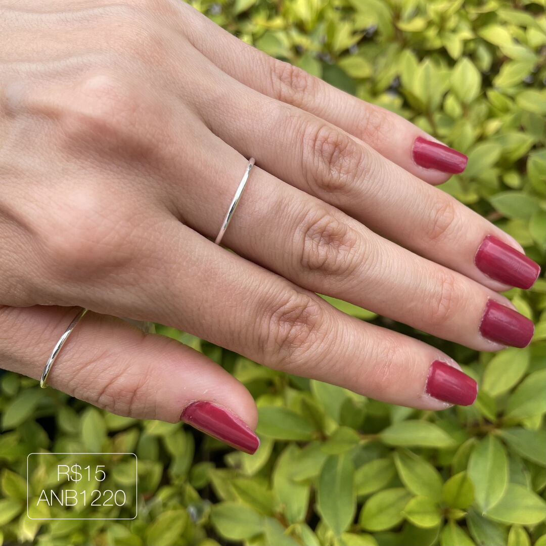 Anel Fio Liso Prateado